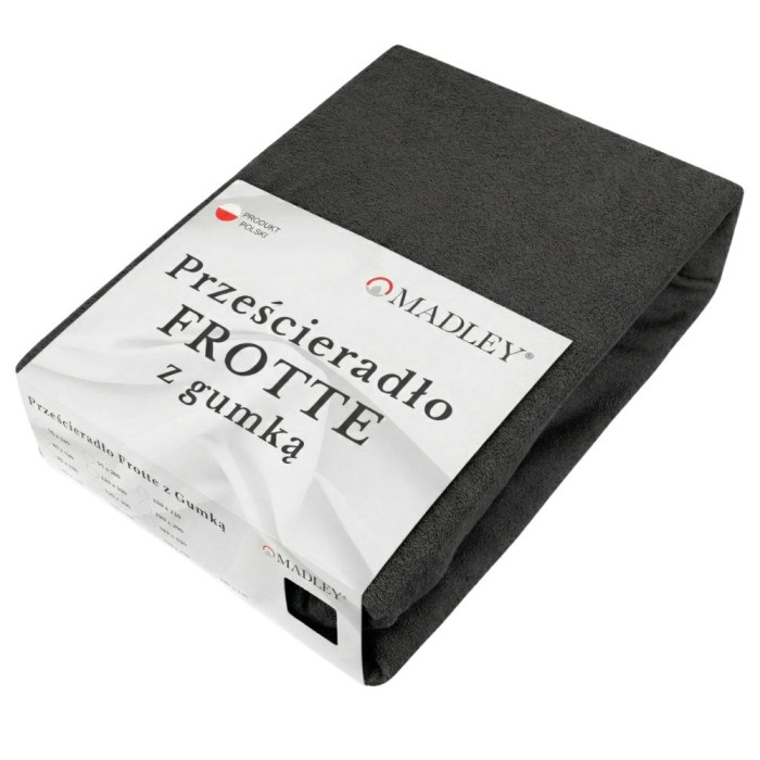 Prześcieradło frotte z gumką 200x220 czarne M44
