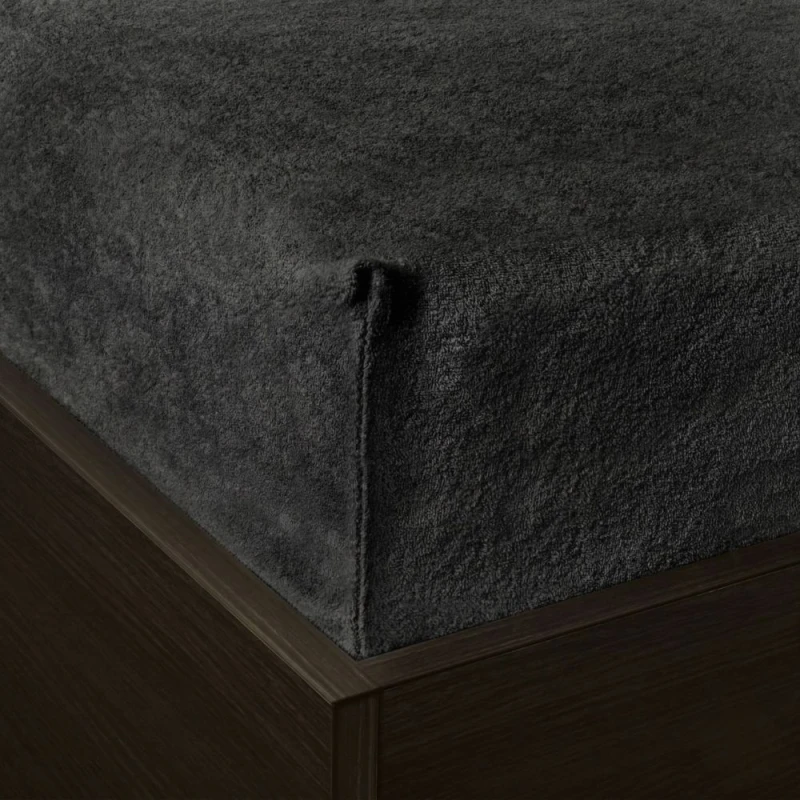 Prześcieradło frotte z gumką 200x220 czarne M44-4