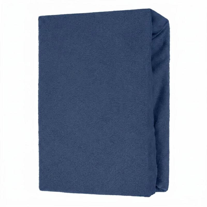 Prześcieradło frotte z gumką 200x220 granatowe M34-3