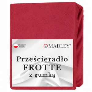 Prześcieradło frotte z gumką 200x220 czerwone M24-5