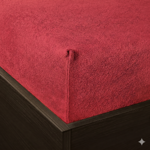 Prześcieradło frotte z gumką 200x220 czerwone M24-4