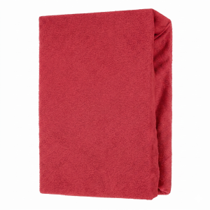 Prześcieradło frotte z gumką 200x220 czerwone M24-3