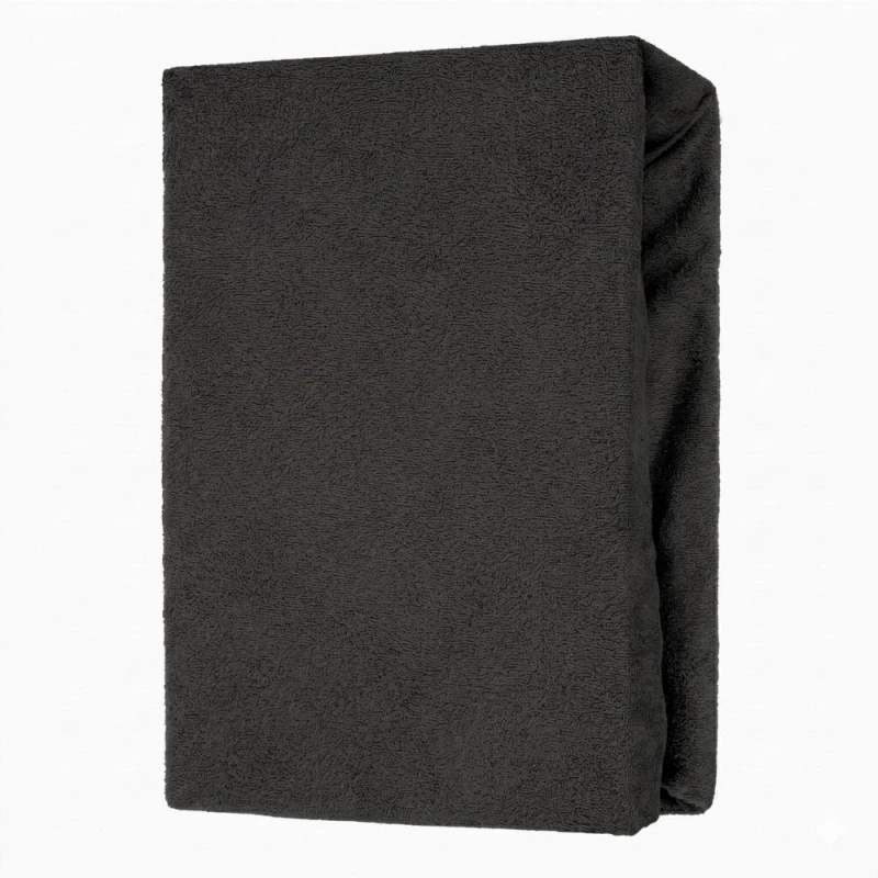 Prześcieradło frotte z gumką 140x200 czarne M44-3