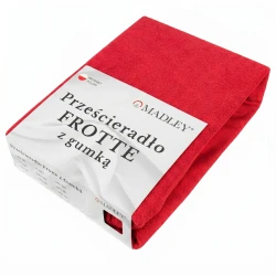 Prześcieradło frotte z gumką 140x200 czerwone M24