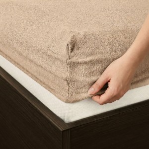 Prześcieradło frotte z gumką 140x200 beżowe M76-2