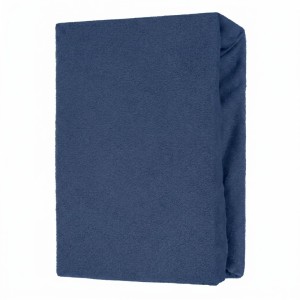 Prześcieradło frotte z gumką 140x200 granatowe M34-3