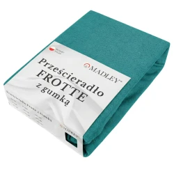 Prześcieradło frotte z gumką 120x200 turkusowe M16