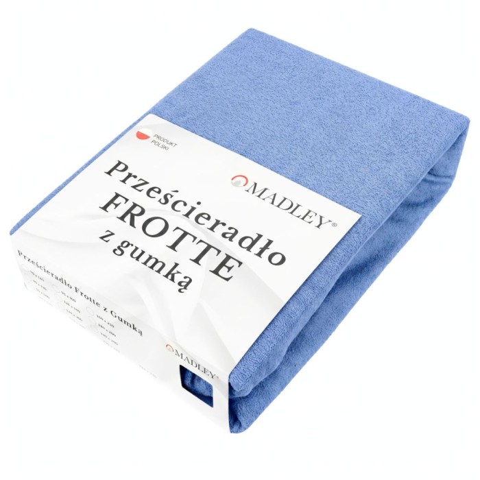 Prześcieradło frotte z gumką 120x200 niebieskie M38
