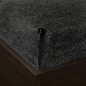 Prześcieradło frotte z gumką 90x200 czarne M44-4