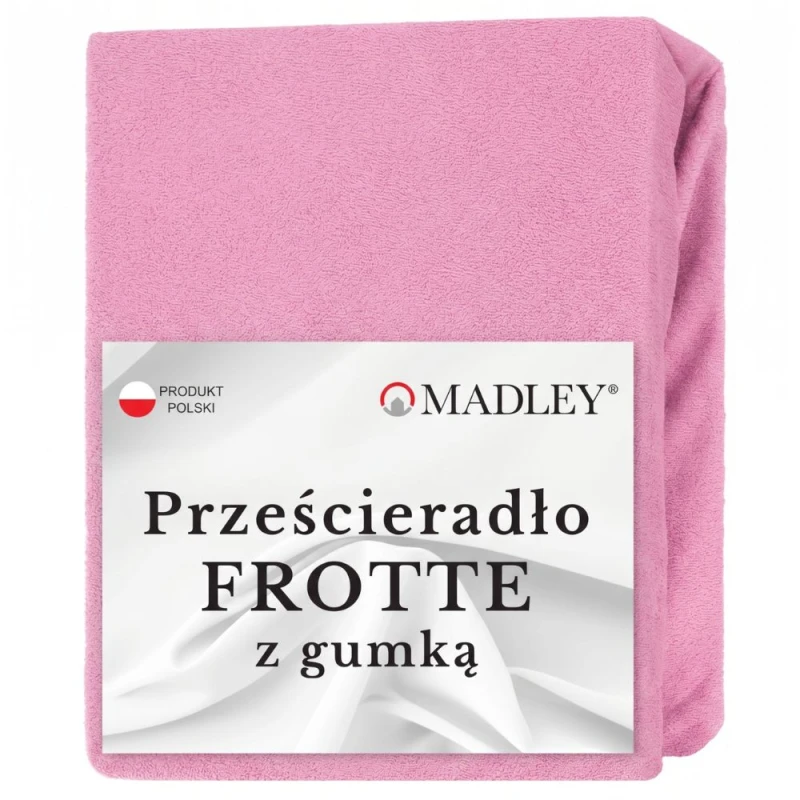 Prześcieradło frotte z gumką 90x200 Różowe M20-5