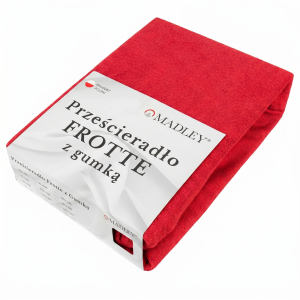 Prześcieradło frotte z gumką 90x200 Czerwone M24