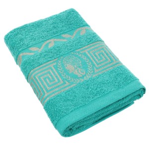 Ręcznik bawełniany 50x100 Aurelia Prestige miętowy 500g/m2 luksusowy, miękki i chłonny WZÓR GRECKI