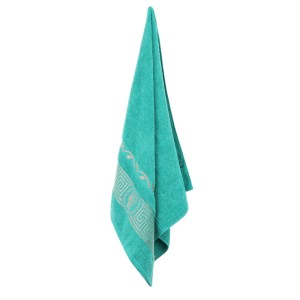 Miętowy ręcznik bawełniany 50x100 Aurelia Prestige 500g/m2 luksusowy, miękki i chłonny WZÓR GRECKI