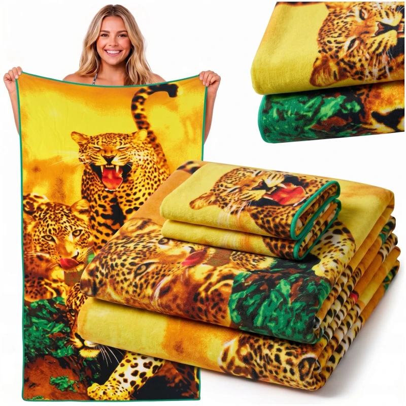 Ręcznik Plażowy z Mikrofibry Duży Szybkoschnący 70x140 Tyger Basen SPA