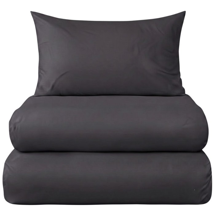 Elegancka Pościel Bawełniana 200x220 3 el. Dark Graphite Złożona w kostkę
