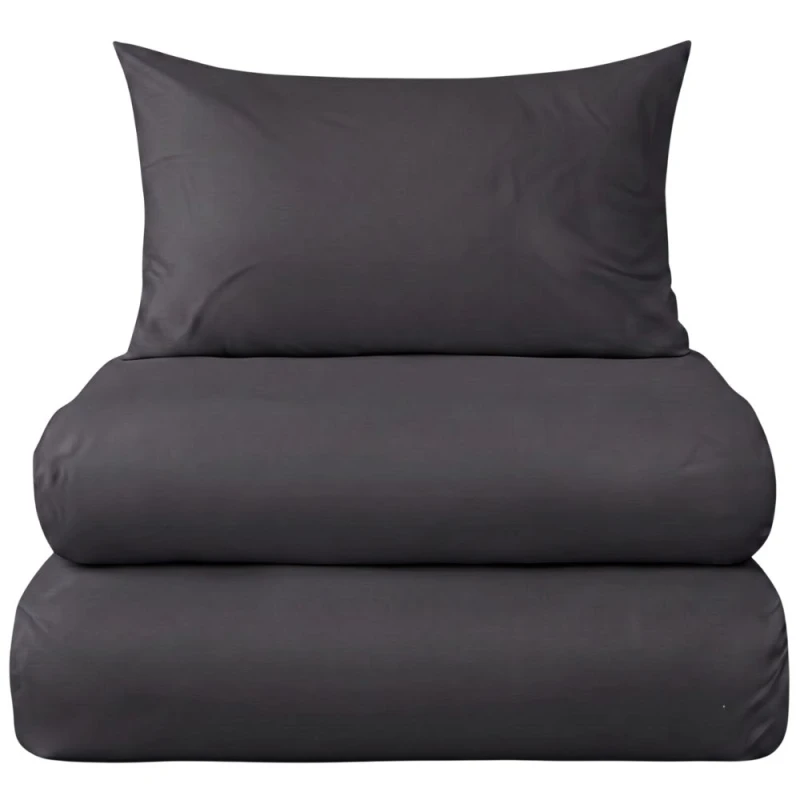 Elegancka Pościel Bawełniana 200x220 3 el. Dark Graphite Złożona w kostkę