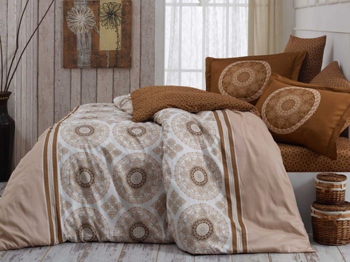 Pościel satynowa Silvana Beige 200x220 Hobby 6 częściowa