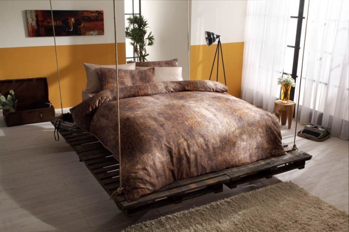 Pościel satynowa Marbel Caffe 200x220 TAC komplet 6-cz.