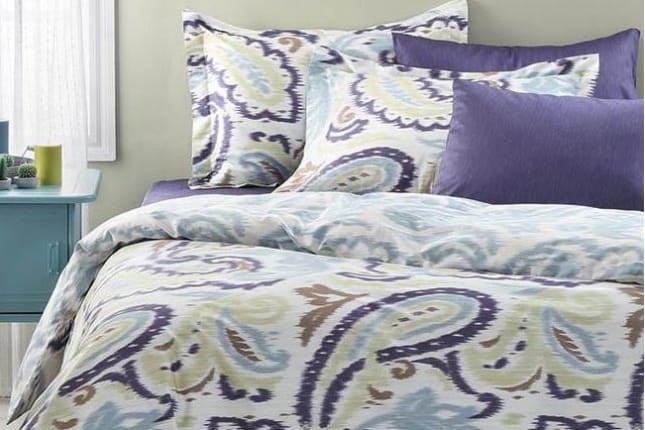 Pościel satynowa Sarev 200x220 Ikat V1 komplet 6-cz