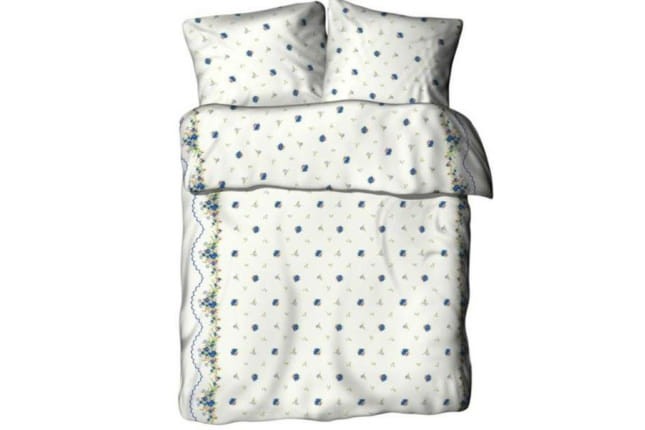 Pościel z kory 140x200 wzór 361E Bordiura Biało-Niebiesk