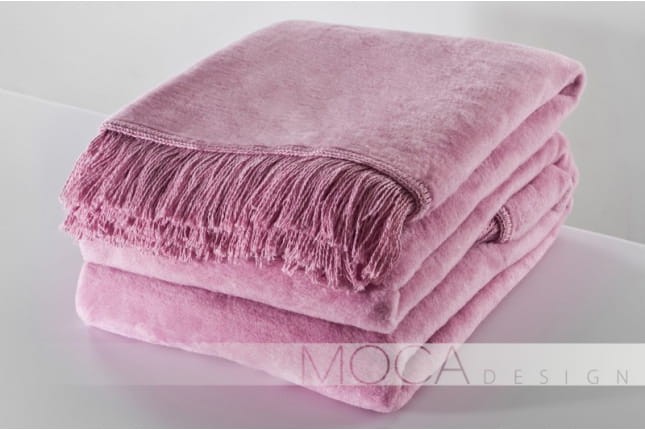 Koc Moca Design 150x200 cm – Lila Róż, Elegancki i Ciepły