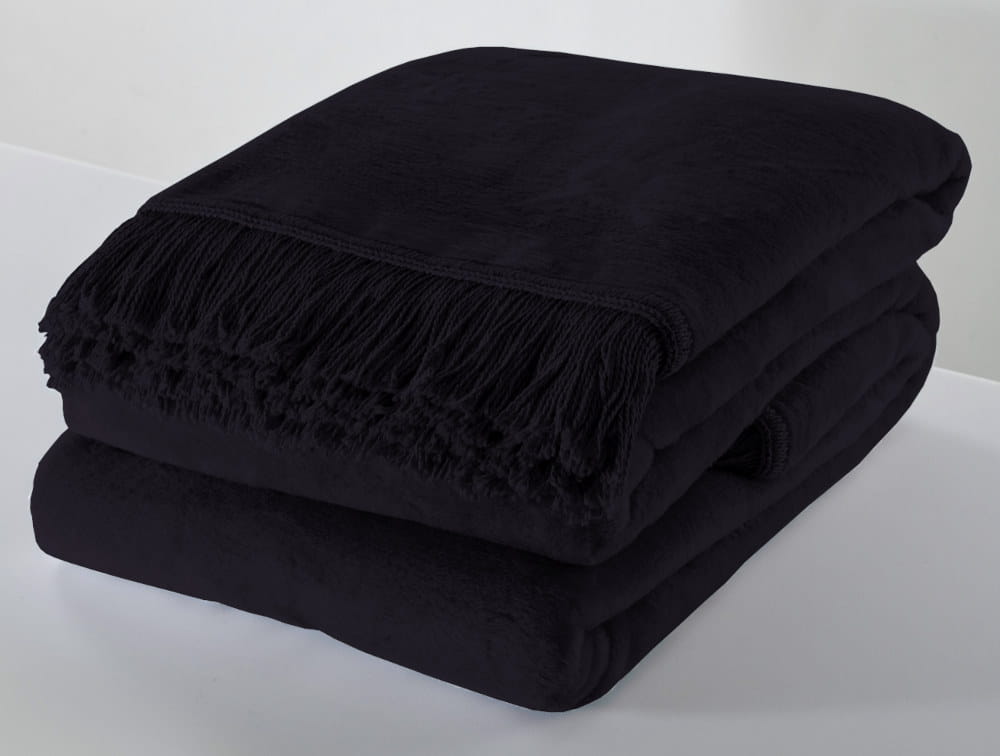 Koc Moca Design Czarny 150x200 cm – Bawełniano-Akrylowy